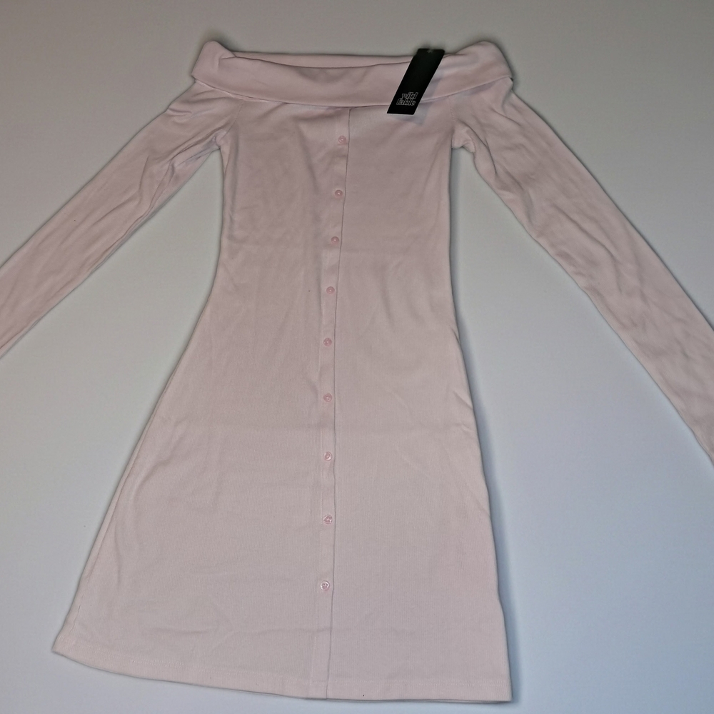 Women's Long Sleeve Mini Bodycon Dress - Wild Fable™ Light Pink XS: Off Shoulder